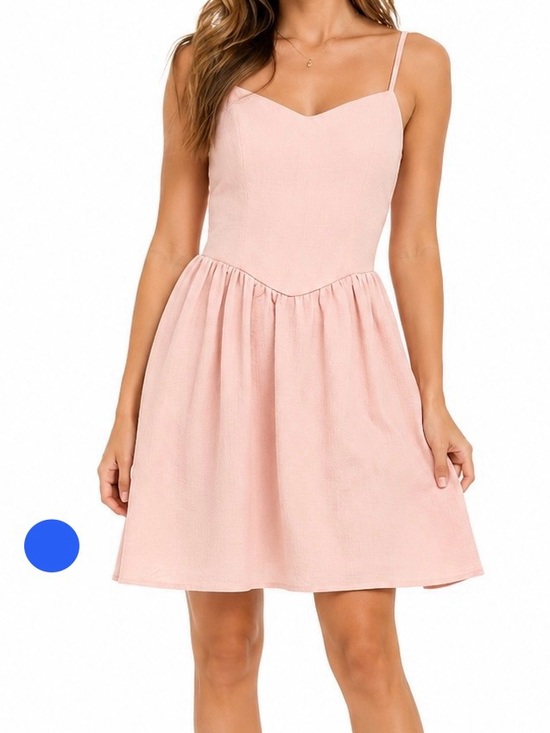 SHEIN Dresses & Skirts - SHEIN Pink Fit & Flare Cami Mini Dress Tie Back Sleeveless Size Small